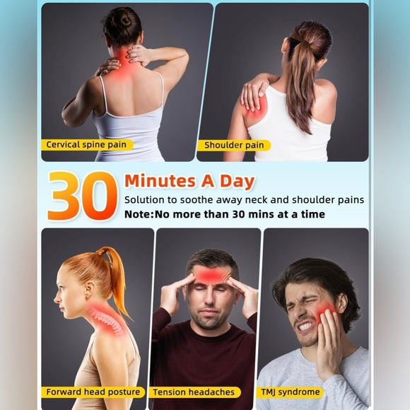 Wireless Heated Neck Stretcher & Pulse Massager, Pain Relief, Rechargeable - NWT - Picture 8 of 11